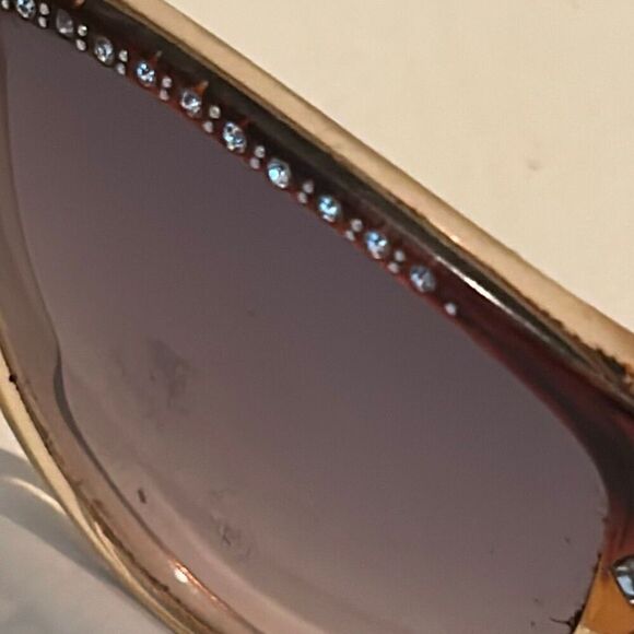 Vintage 1980s Laura Biagiotti Sunglasses Brown Rhinestone Tortoise Shell Frames main image 6